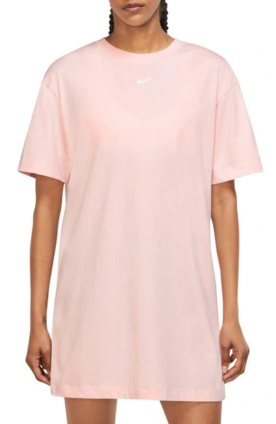 Nike Sportswear Essential T-shirt Dress In Atmosphere/ White