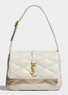 Saint Laurent Le 57 Ysl Quilted Leather Flap Bag In Crema Soft