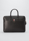 THOM BROWNE MEN'S PEBBLE LEATHER BUSINESS BRIEFCASE BAG