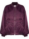 The Frankie Shop Astra Oversized Shell Bomber Jacket In Purple