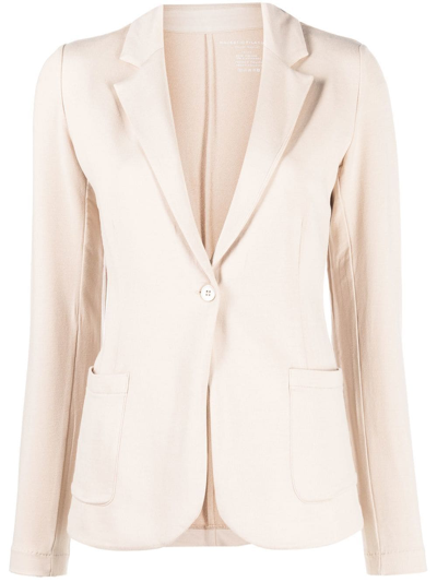 Majestic Single-breasted Fitted Blazer In Neutrals