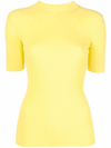 Stella Mccartney Short-sleeve Crew Neck Jumper In Yellow
