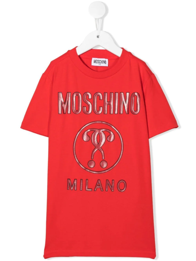 Moschino Double Question Mark-print T-shirt In Red