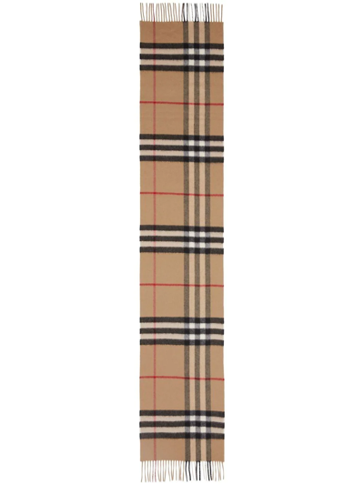 Burberry The Classic Check Cashmere Scarf In Beige