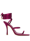Ilio Smeraldo Orchid Red Canvas And Leather Sandals In Pink