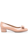 Ferragamo Vara 30 Nappa Leather Pumps In Petal