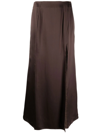 Bite Studios Brown Organic Silk Maxi Skirt In Brown