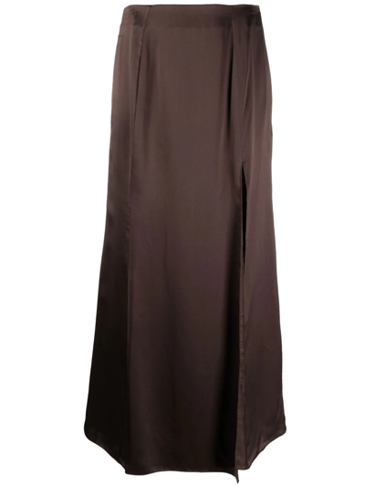 Bite Studios Brown Organic Silk Maxi Skirt