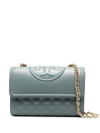 Tory Burch Fleming Convertible Leather Shoulder Bag In Arctic