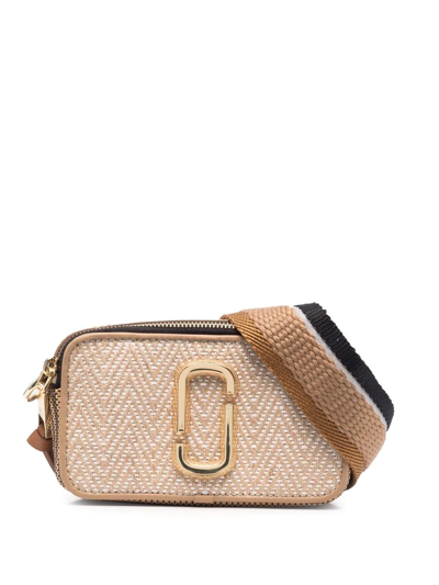 Marc Jacobs The Mixed Media Snapshot Crossbody Bag In Neutrals