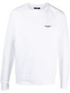 Balmain Logo-embroidered Cotton Sweatshirt In Weiss