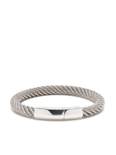 Bottega Veneta Twisted Chain Bracelet In Silber