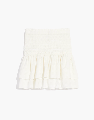 Mw Smocked Pull-on Tiered Mini Skirt In Lighthouse