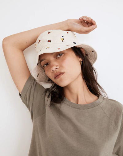 Madewell Fresca Fruit Embroidered Bucket Hat In Haystack  display picture 1