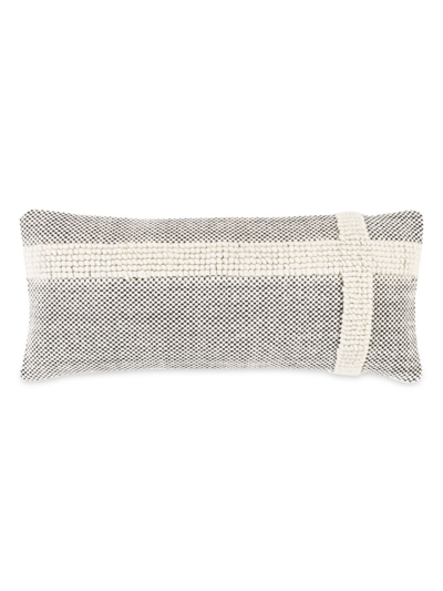 Surya Harlow Down-fill Checkered Pillow In Beige Cream Black