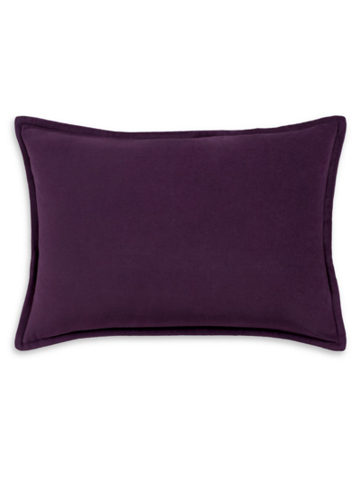 Surya Cotton Velvet Down Fill Pillow In Dark Purple