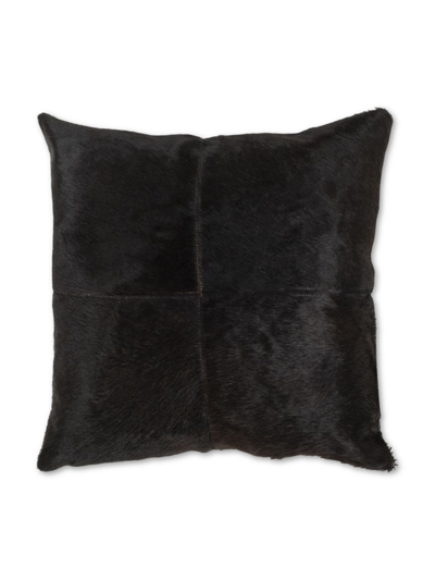 Surya Dexter Cow Hide Decorative Pillow, 20 X 20 In Black