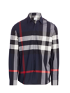 BURBERRY MEN'S SIMPSON STRETCH COTTON CHECK SHIRT