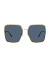 Dior Ever S1u Metal Square-frame Sunglasses In Black