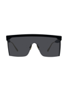 Dior Club M1u Black Mask Sunglasses In Matte Black