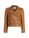 L Agence Billie Belted Leather Jacket In Cognac