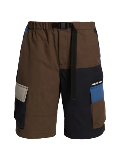 Ambush Colourblock Cargo Bermuda Shorts In Black Multi