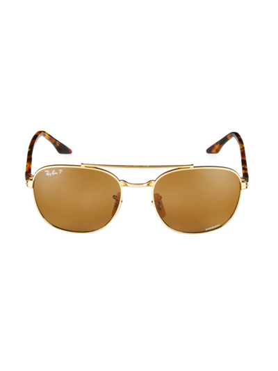 Ray Ban Rb3688 48mm Square Sunglasses In Gold Flash