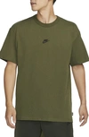 Nike Sportswear Oversize Embroidered Logo T-shirt In Rough Green/ Black