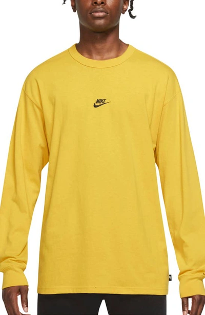 Nike Sportswear Premium Essentials Men's Long-sleeve T-shirt In Yellow