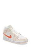Jordan Air  1 Mid Se "corduroy" Sneakers In Sail/ Orange/ Orange Quartz