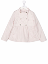 Herno Mock-neck Double-breasted Quilted Jacket In Pink
