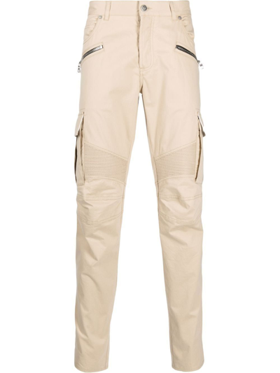 Balmain Straight-leg Cargo Pants In Beige