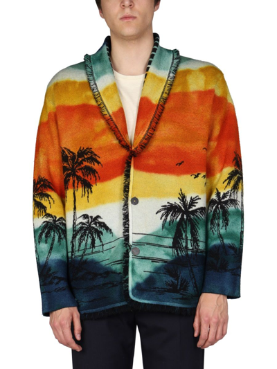 Alanui Paradise Island Relaxed-fit Wool Cardigan In Multi-colored