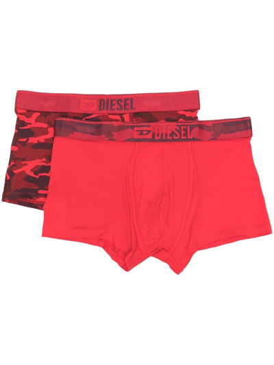 Diesel Logo-print Boxers In Red