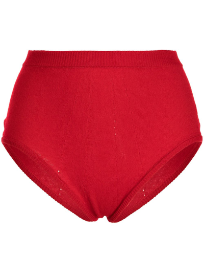 Kiki De Montparnasse Cashmere High-waisted Underwear In Red