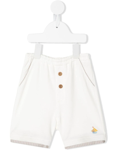 Familiar Babies' Embroidered-logo Chinos In White
