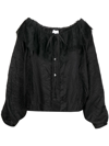 PATOU LACE-COLLAR LONG-SLEEVE BLOUSE