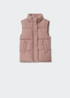 Mango Kids' Padded Fleece Vest Light Pink