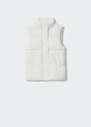 Mango Kids' Padded Fleece Vest White