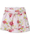 Patachou Floral-print Cotton Mini Skirt In Pink
