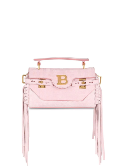 Balmain B-buzz 19 Fringed Shoulder Bag In Pink