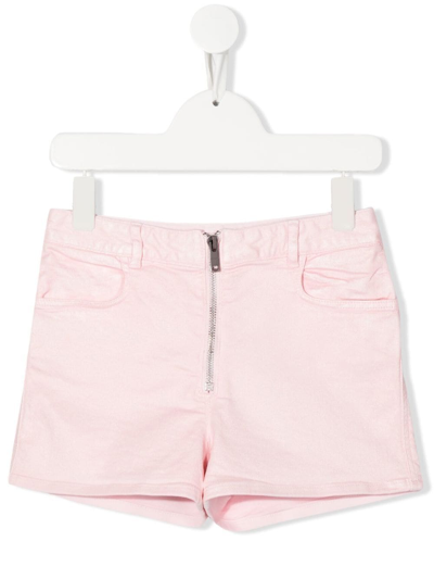 Givenchy Kids' Mid-rise Denim Shorts In Pink