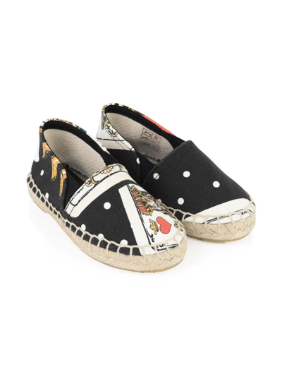 Dolce & Gabbana Kids' King Of Hearts Espadrilles In Black