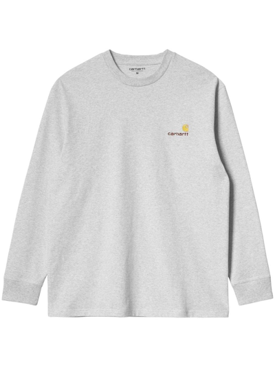 Carhartt American Script Long-sleeve T-shirt In Grey