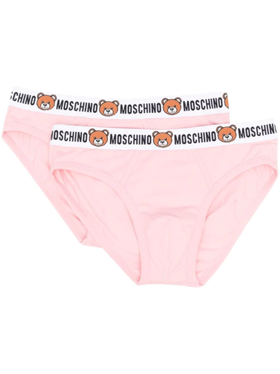 Moschino Teddy Bear Briefs 2-pack In Pink