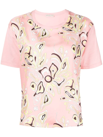 Emilio Pucci Africana Abstract-print T-shirt In Pink