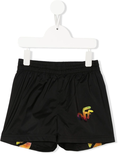 Off-white Watercolour Arrows-print Swim Shorts In Black