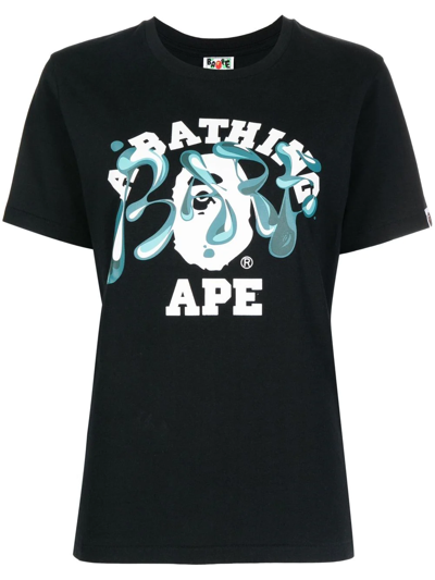A Bathing Ape Graphic-print Cotton T-shirt In Black