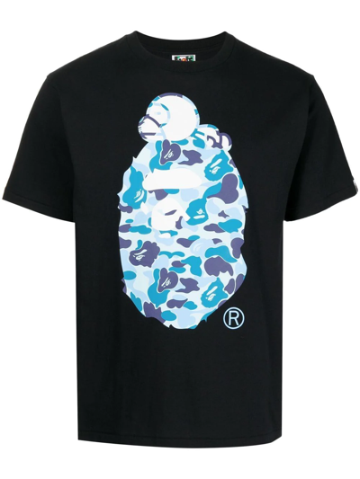 A Bathing Ape Abc Camo Milo Ape T-shirt In Black