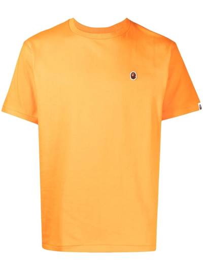 A Bathing Ape Logo Patch T-shirt In Orange
